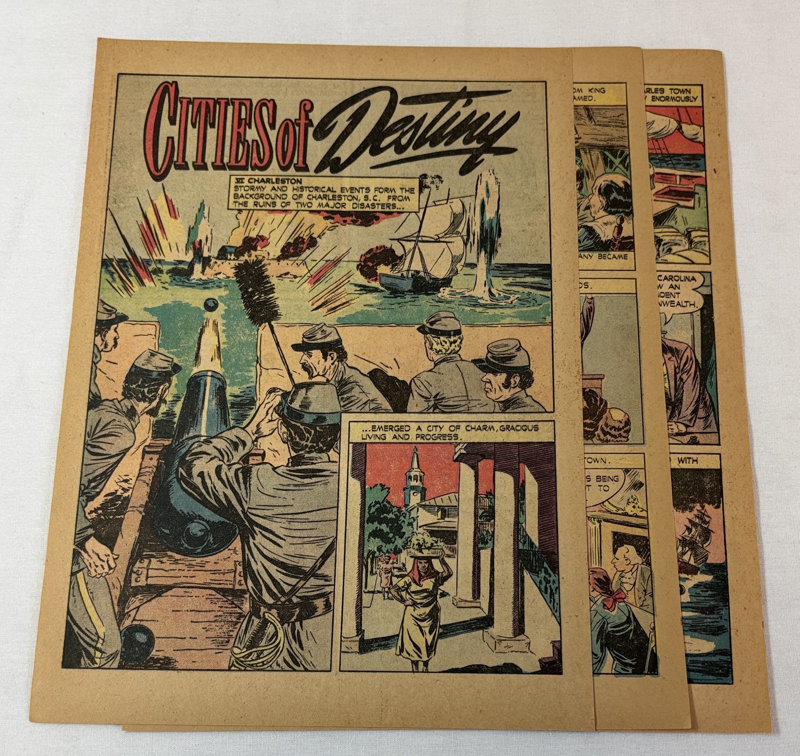 1947 five page cartoon ~ CHARLESTON, SC ~ Cities Of Destiny