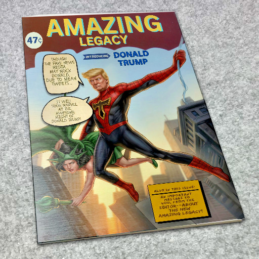 RARE REMASTERED SILVER Metal Donald Trump AMAZING FANTASY ORIGINAL Homage COMIC