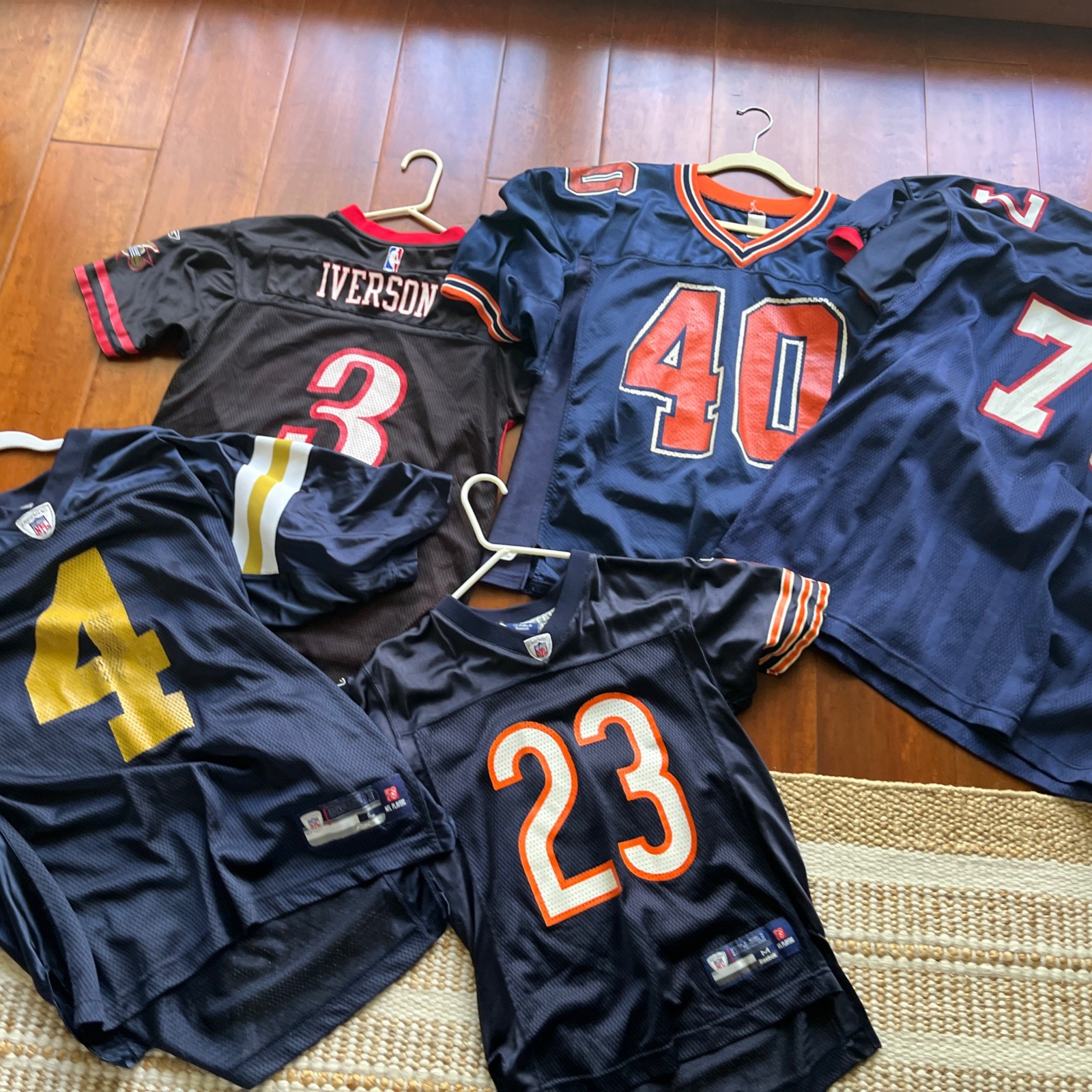 Lot Of 5 Old Jerseys Ridell Iverson Reebok More