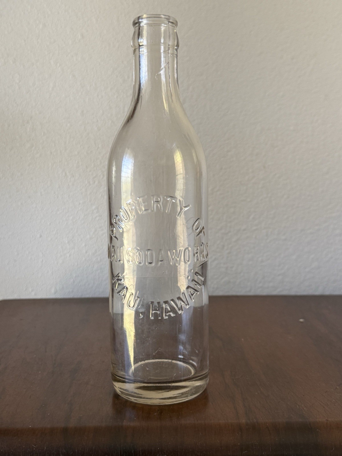 Hawaii Bottle - Tall Clear Property Of Kau Soda Works Kau Hawaii. Hawaii Bottle - Tall Clear Property Of Kau Soda Works Kau Hawaii.