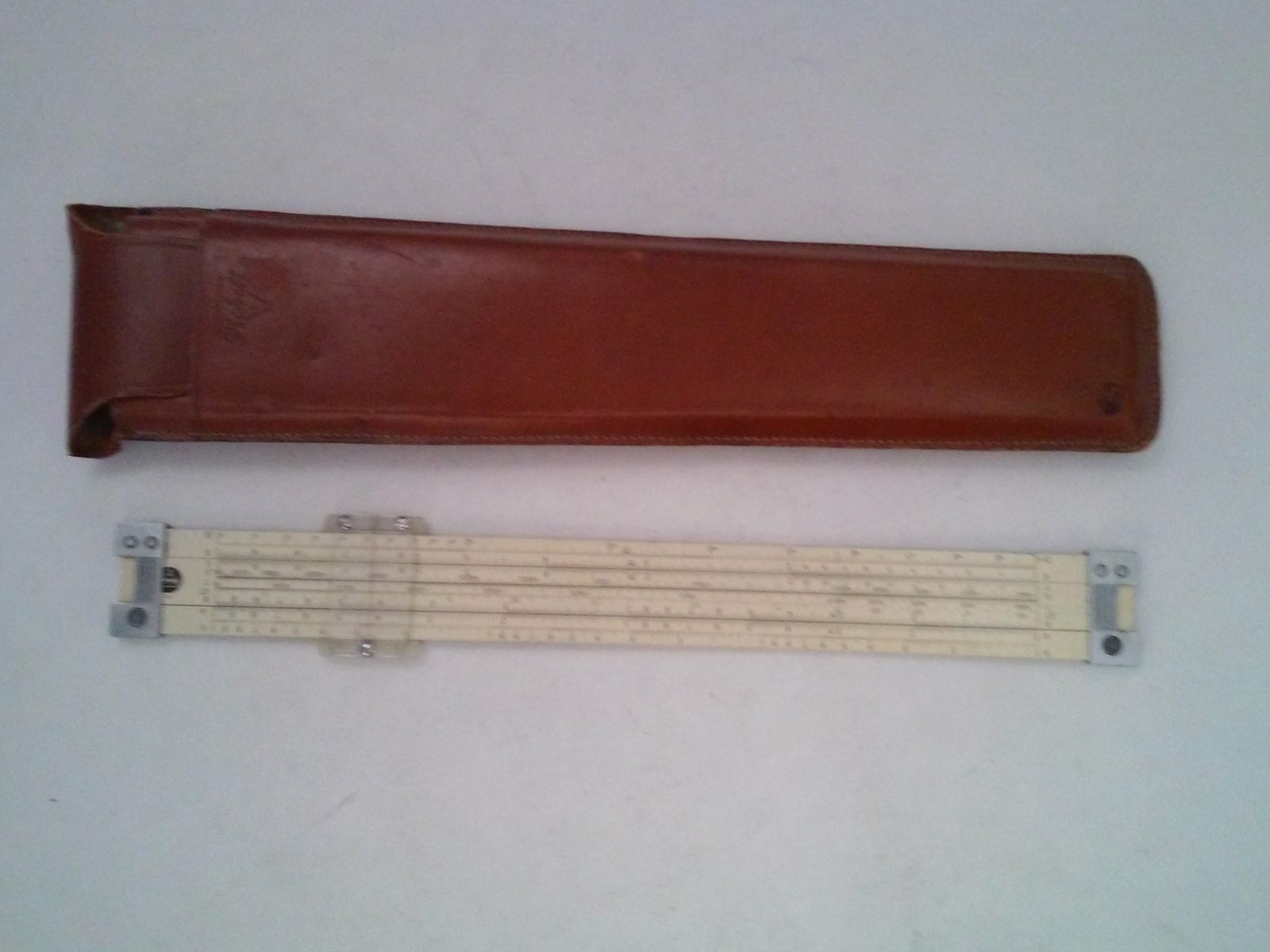 Vintage Pickett 1010-T Slide Rule Wilth Brown Leather Case    1010-T 1010-T
