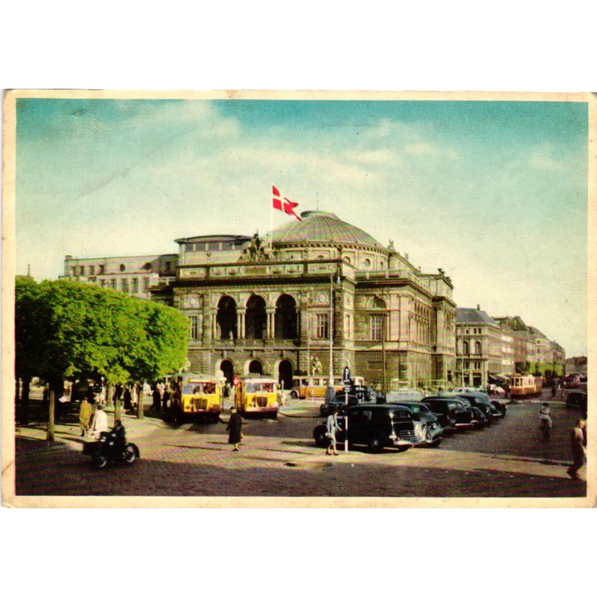 Vintage Copenhagen Denmark Royal Theatre Postcard Rudolf Olsen Mid-Century 1950s