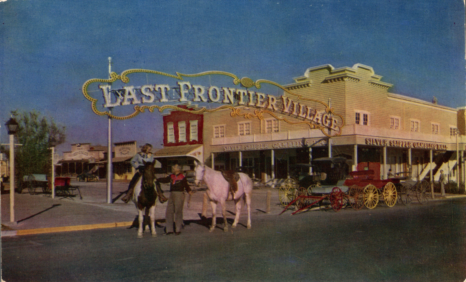 Last Frontier Village Silver Slipper Las Vegas NV Postcard Mike Roberts c.1950s