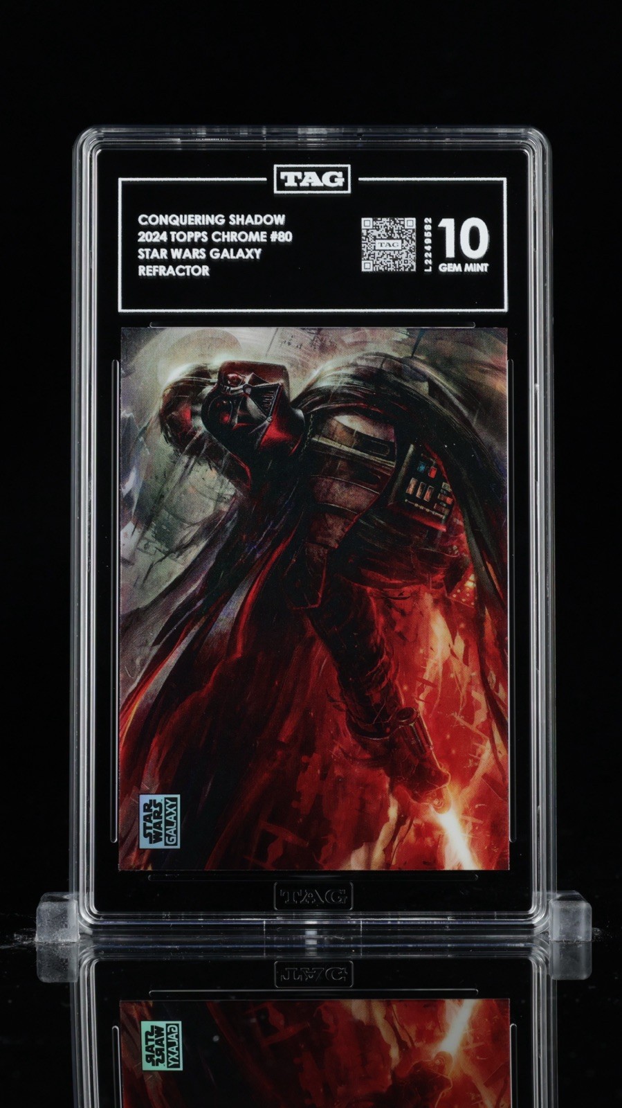 2024 TOPPS CHROME STAR WARS GALAXY REFRACTOR #80 CONQUERING SHADOW TAG 10
