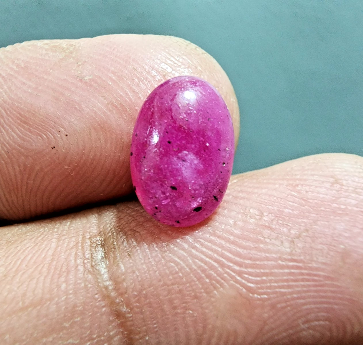 Natural Pink Gemstone Cabochon 4Ct Oval Polished Stone Beautiful Piece for Ring