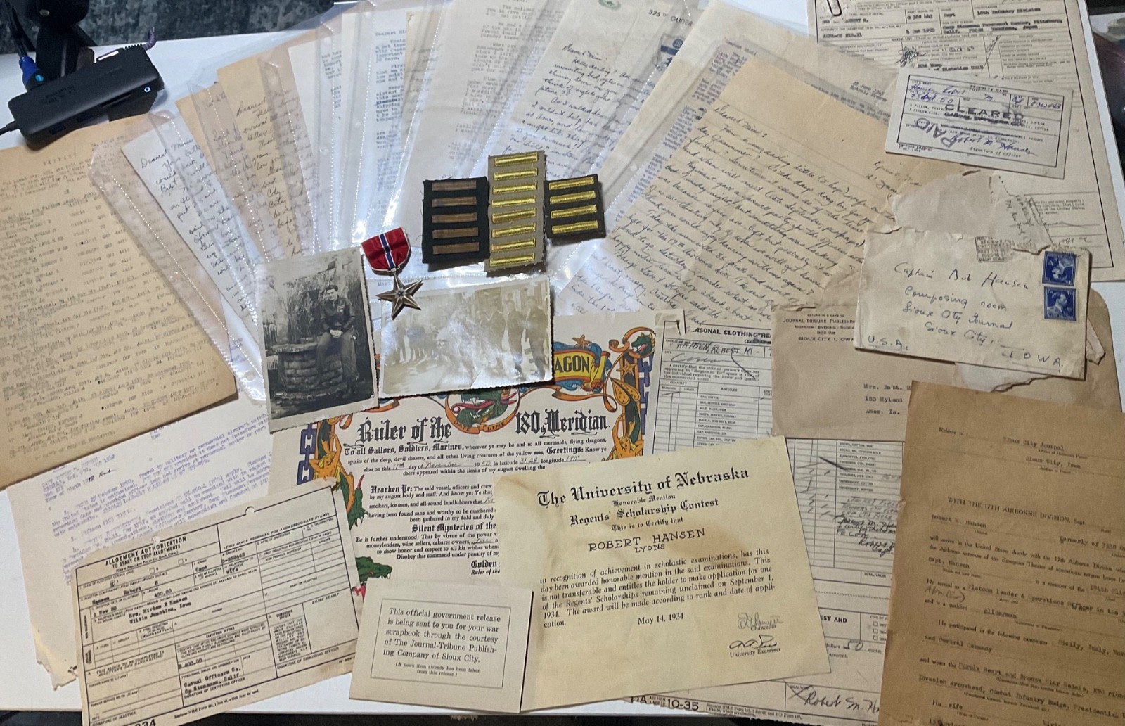 WWII 82nd Airborne 325th Glider POW MIA Capt Hansen Normandy Korea Archive