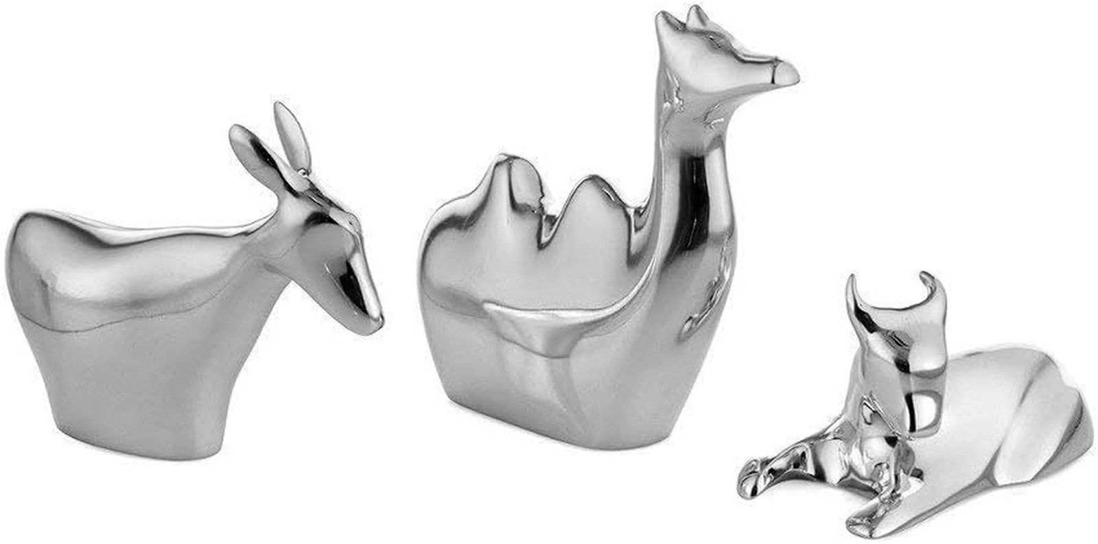 Nambe Animals Figurine - Nativity Holiday Figurine, Traditional Set Metal Alloy