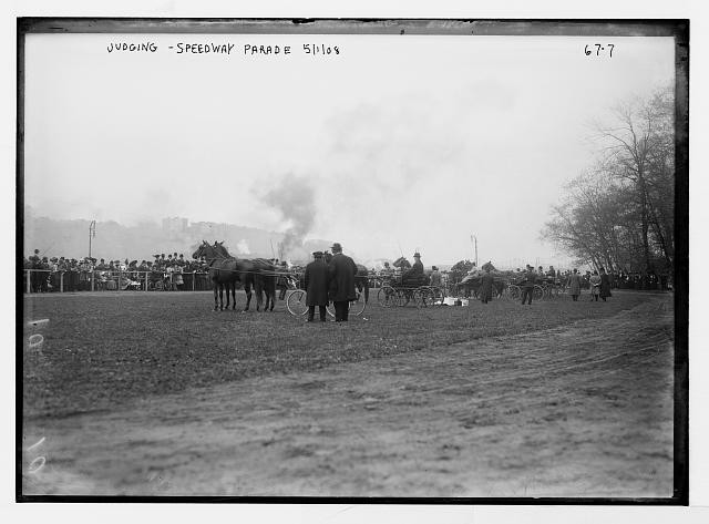 New York NY 1908 Judging Speedway Parade horses spectators boulevards