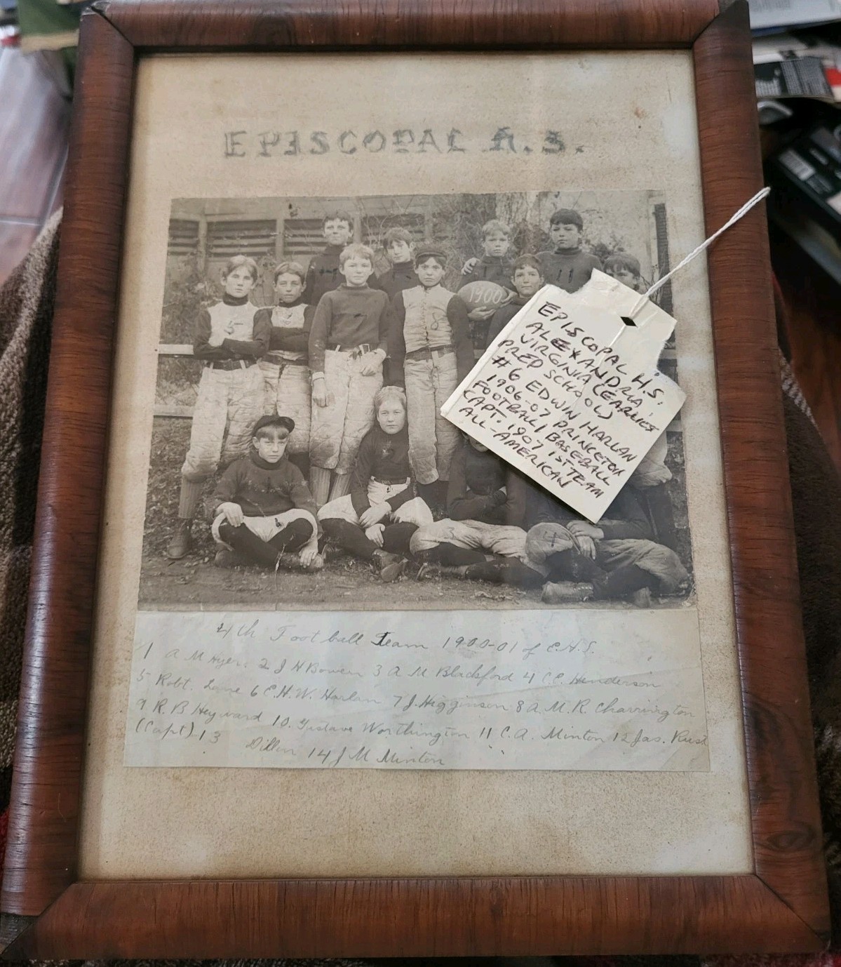 1900 Princeton University AllAmerican Football Champ Captain Edwin Jigger Harlan