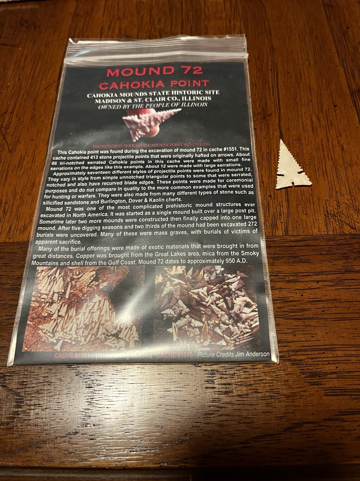 Mound 72 Cahokia Point Arrowhead Cast Replica