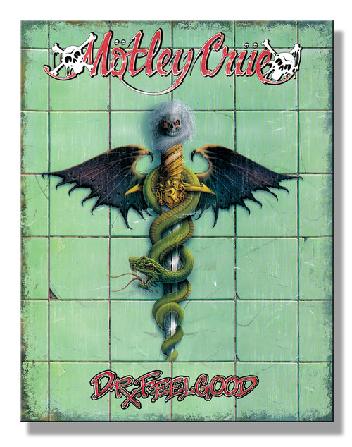 Motley Crue Dr. Feelgood Tin Metal Sign Man Cave Garage Kids Bar Decor 12.5 X 16