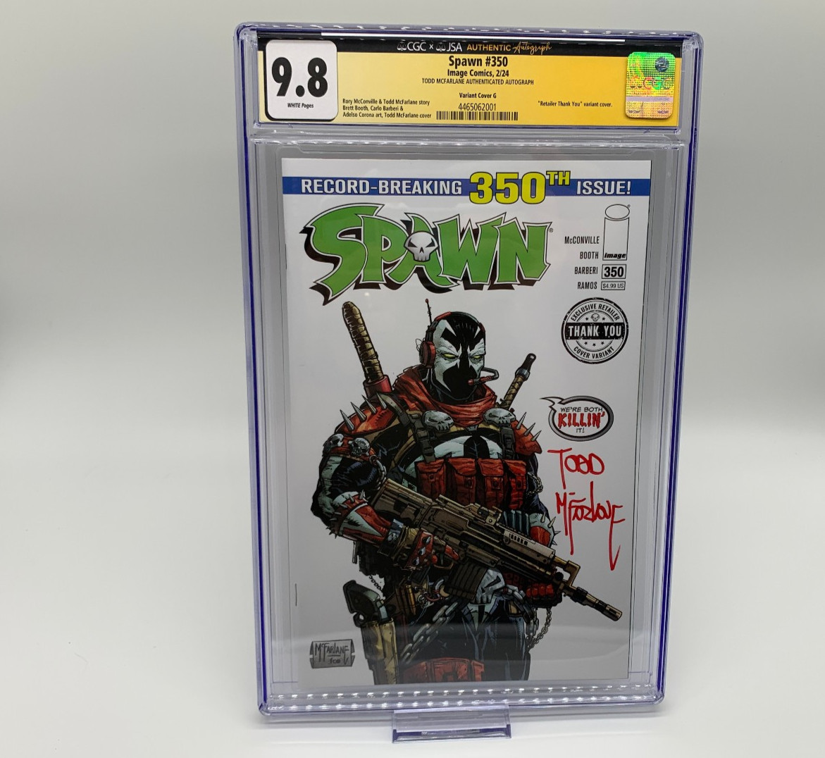 Spawn #350 CGC 9.8 JSA McFarlane Retailer Thank You Cover Signed by McFarlane Spawn #350 CGC 9.8 JSA McFarlane Retailer Thank You Cover Signed by McFarlane