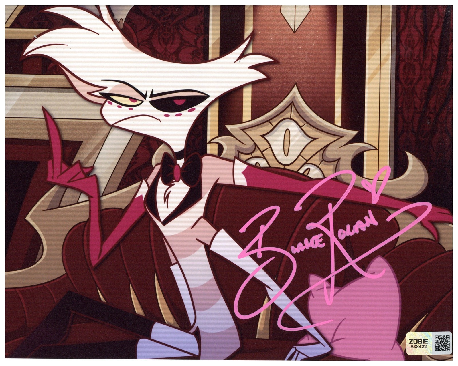 Blake Roman Signed 8x10 Photo Hazbin Hotel Angel Dust Autographed Zobie COA Blake Roman Signed 8x10 Photo Hazbin Hotel Angel Dust Autographed Zobie COA