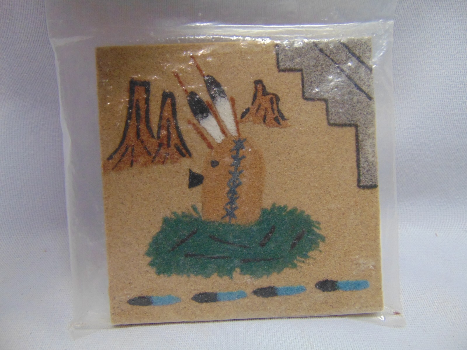 Vintage NIB Authentic Navajo Sand painting 4\ Vintage NIB Authentic Navajo Sand painting 4\