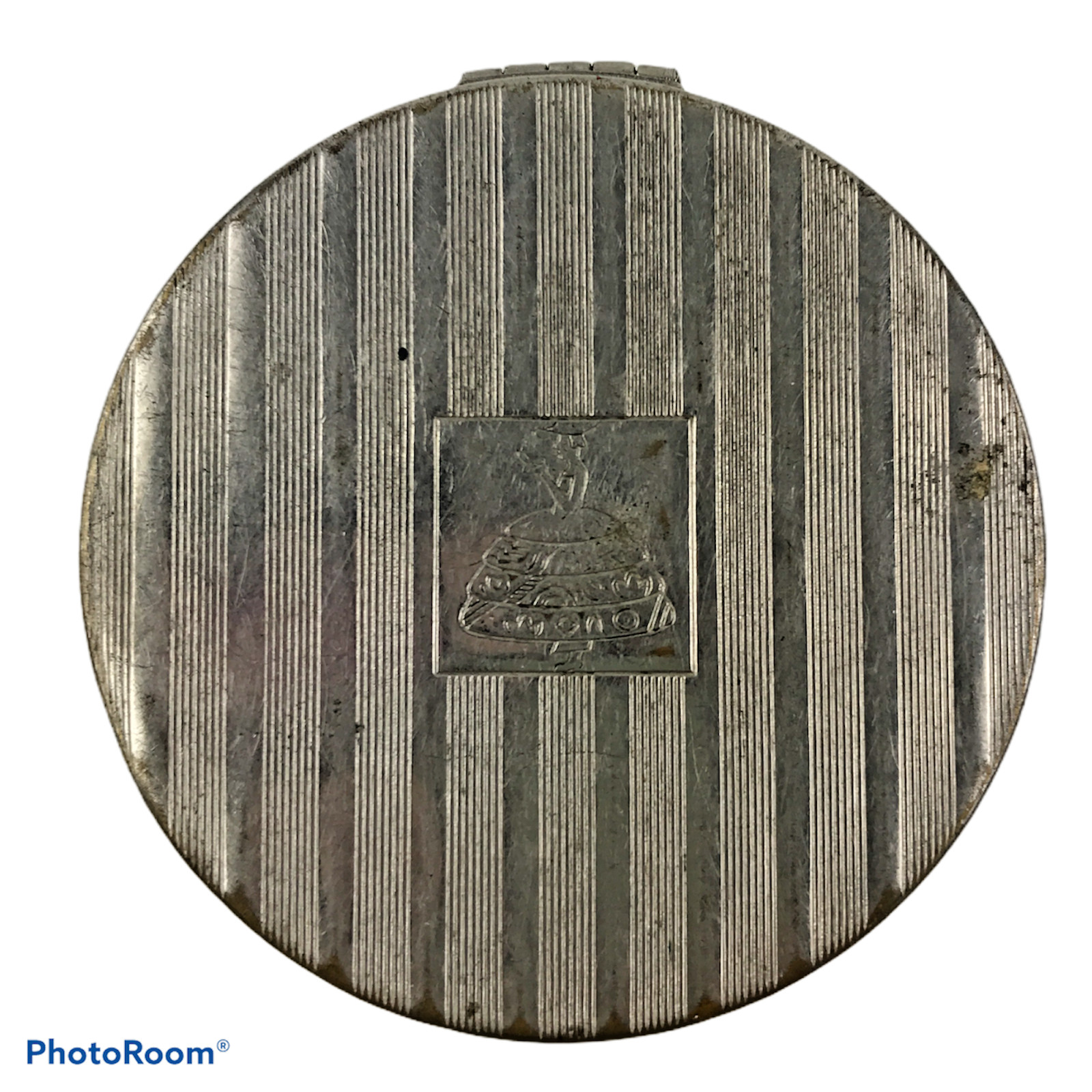 Vintage Art Deco Tre Jur Pressed Powder Compact 1920s Full Skirt Logo 