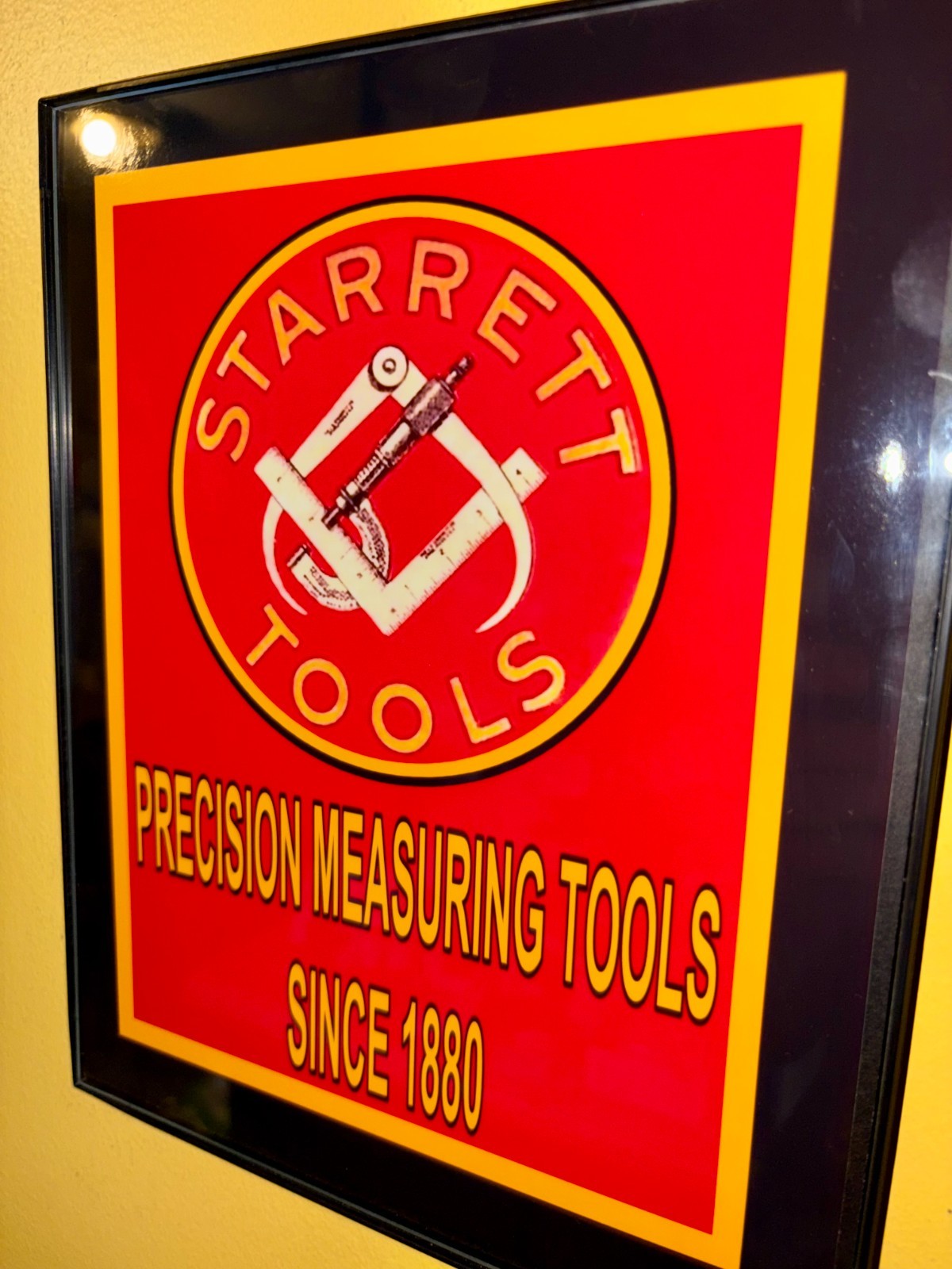 Starrett Precision Tools Machinist Calipers Micrometer Shop Advertising Sign Starrett Precision Tools Machinist Calipers Micrometer Shop Advertising Sign
