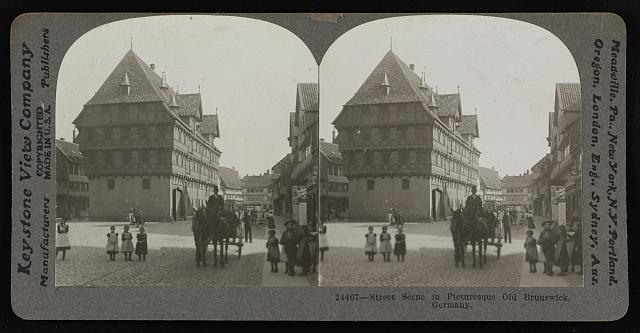 Street scene in picturesque Old Brunswick, Germany Old Photo 1 Street scene in picturesque Old Brunswick, Germany Old Photo 1