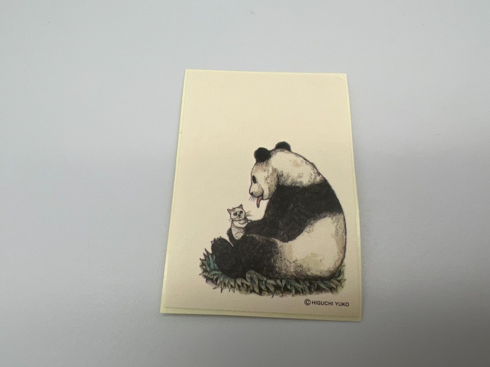 Higuchi Yuko Sticker Panda and Cat Japanese Art Collectible Rare