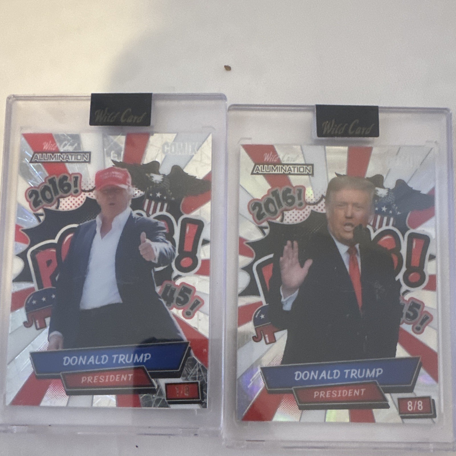 Wild Card Alumination POTUS Donald Trump 2024 Numbered 2-Card Lot ACBP-DT2/DT6