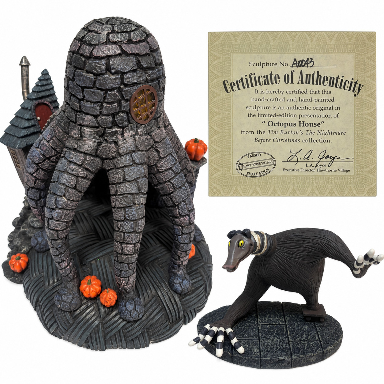 Hawthorne Village Nightmare Before Christmas Octopus House w Figurine COA