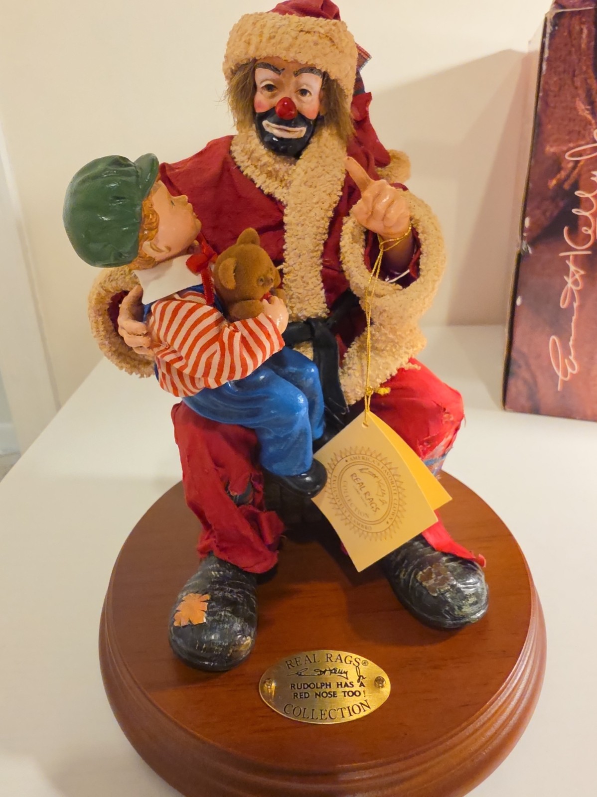  EMMETT KELLY Jr CLOWN PAPER MACHE FIGURE RUDOLPH  Had A RED NOSE TOO 