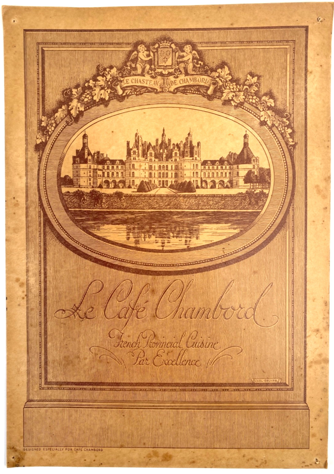 1945 LE CAFE CHAMBORD vintage restaurant dinner menu NEW YORK CITY 803 Third Ave 1945 LE CAFE CHAMBORD vintage restaurant dinner menu NEW YORK CITY 803 Third Ave