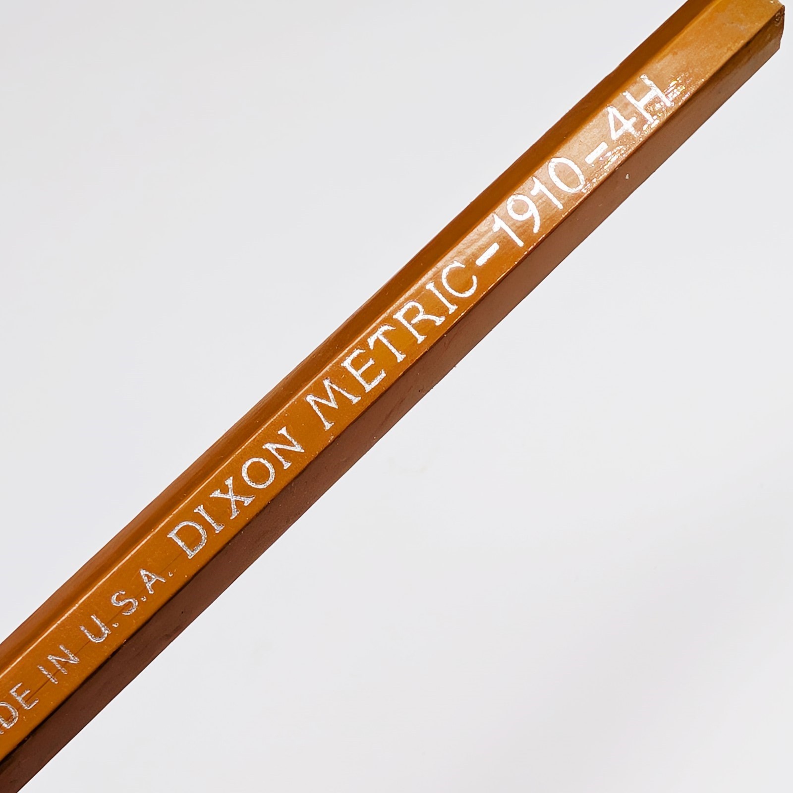 Vtg Dixon Metric #1910 Measuring Tool Unsharpened 4H Wooden Pencil Orange G21