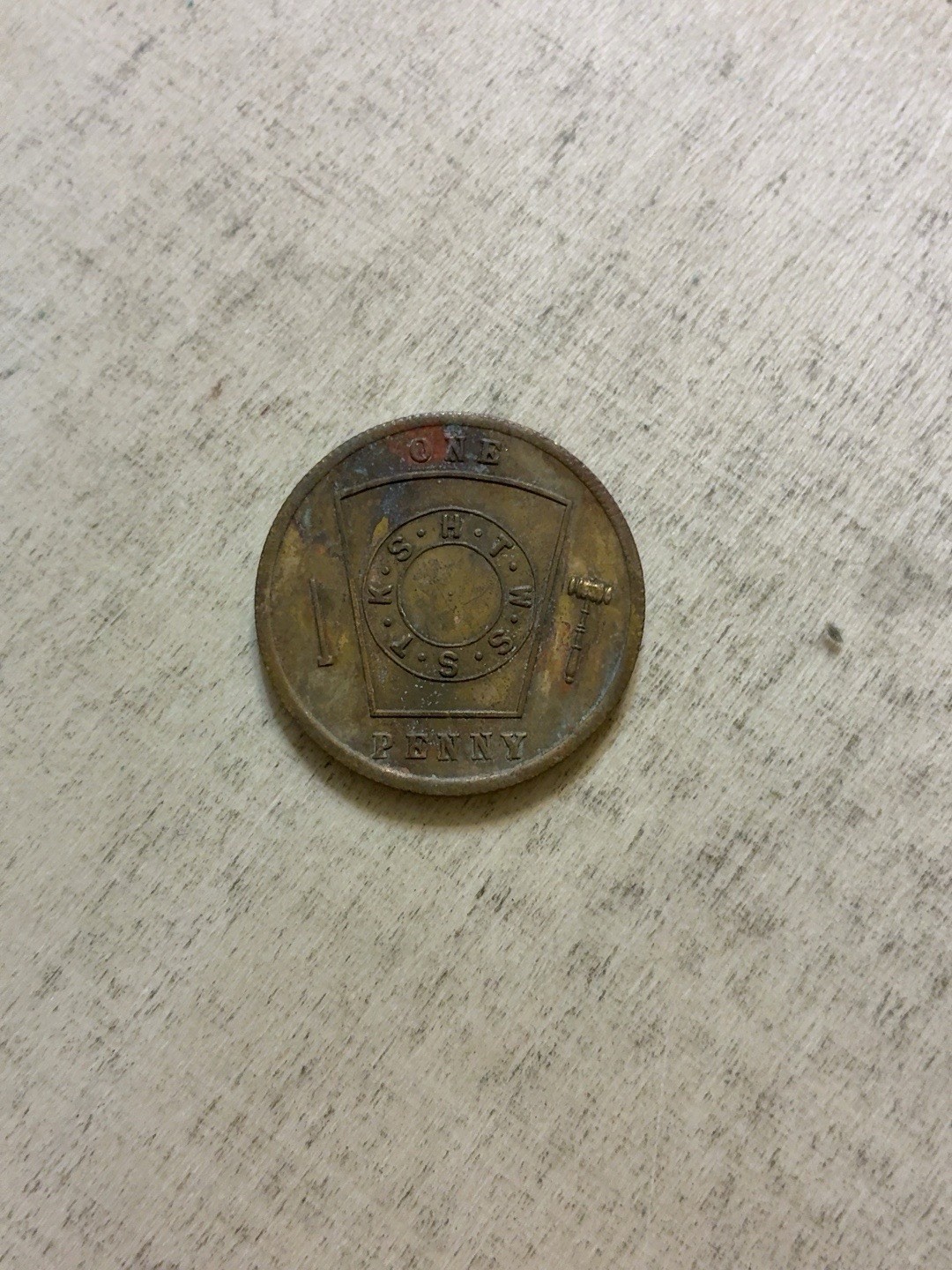 Abilene Texas Chapter No 159 RAM Masonic Penny Token Royal Arch Mason Freemason