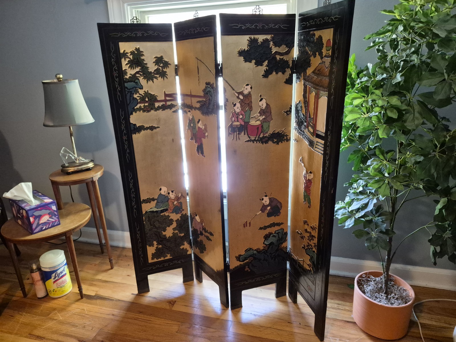 Wooden Hand Carved Indonesian Screen