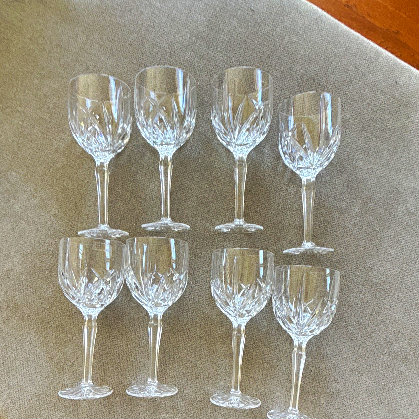 Marquis by Waterford Clear Cut Crystal Stemmed Wine Glasses 8 oz Set of 8