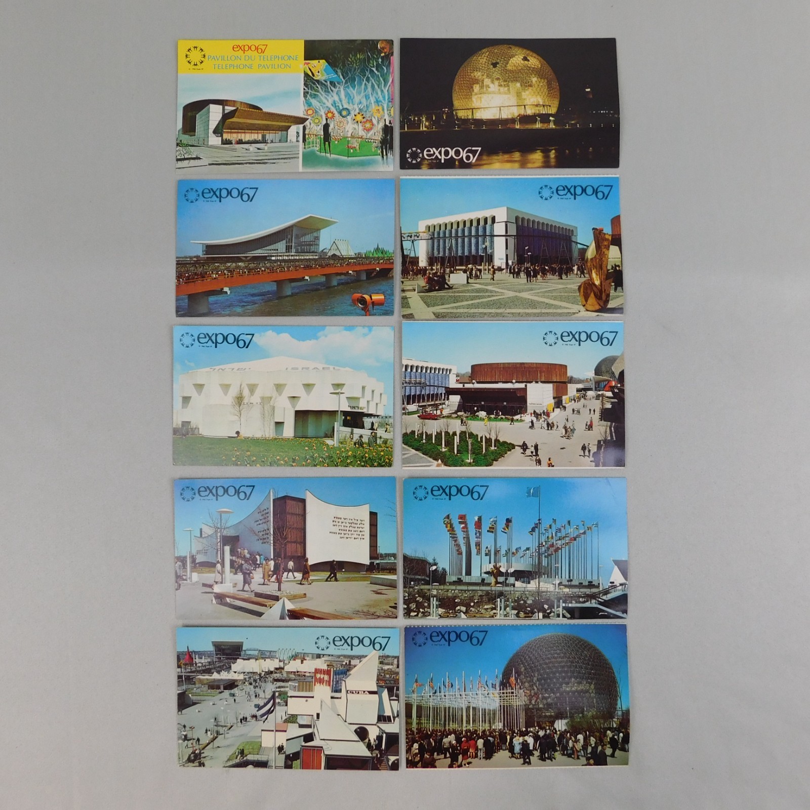 10pc Lot Vintage Montreal Canada Expo 67 Pavilion Building Postcards