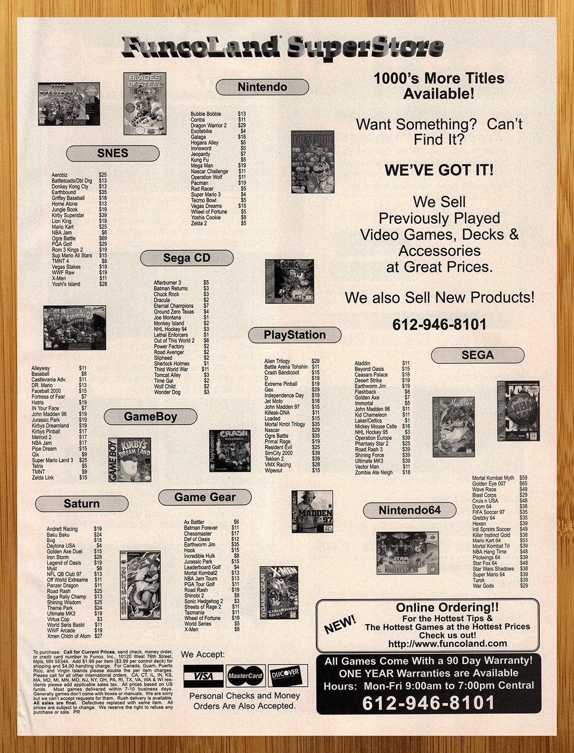 1997 FuncoLand Vintage Print Ad/Poster Authentic Video Game Promo Wall Art 90s