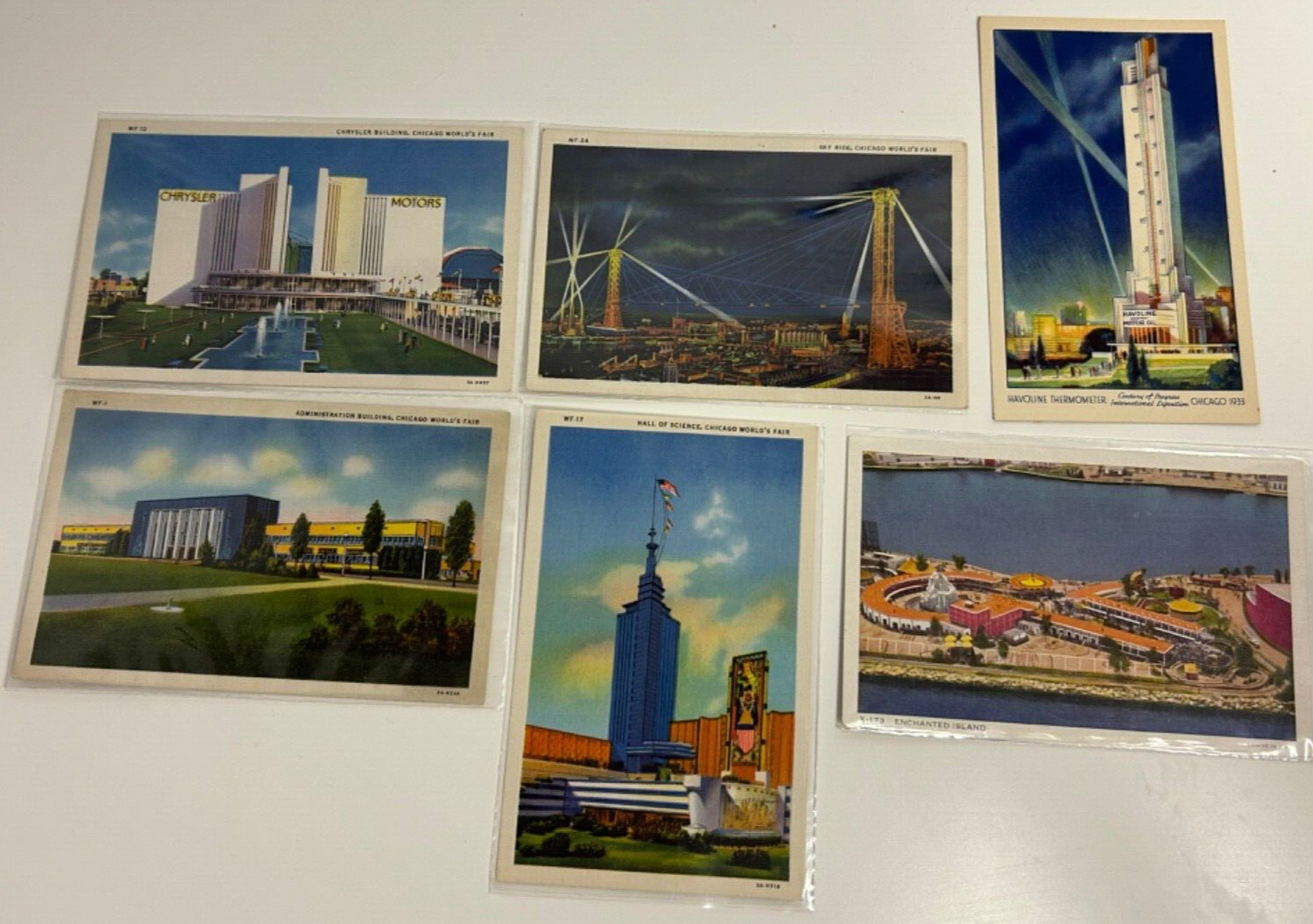 Vintage Postcards 1933 Chicago World\'s Fair Century of Progress Illinois Lot x6