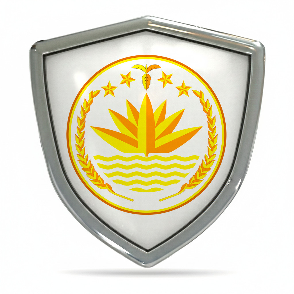 3D Domed Bangladesh Coat of Arms Bangladeshi Flag Car Sticker Resin Emblem Badge