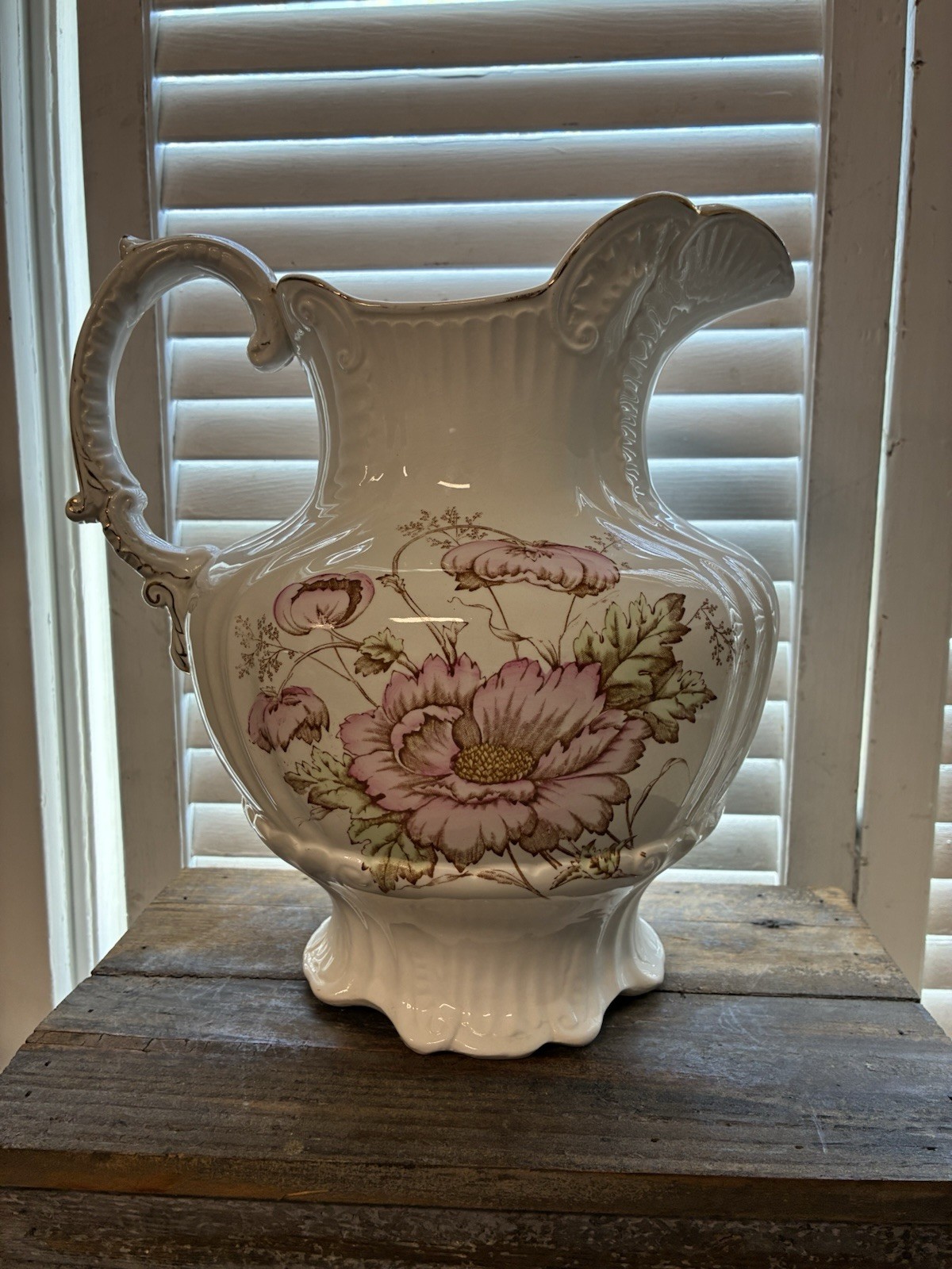 J&E Mayer Victorian-era semi-vitreous ironstone pitcher