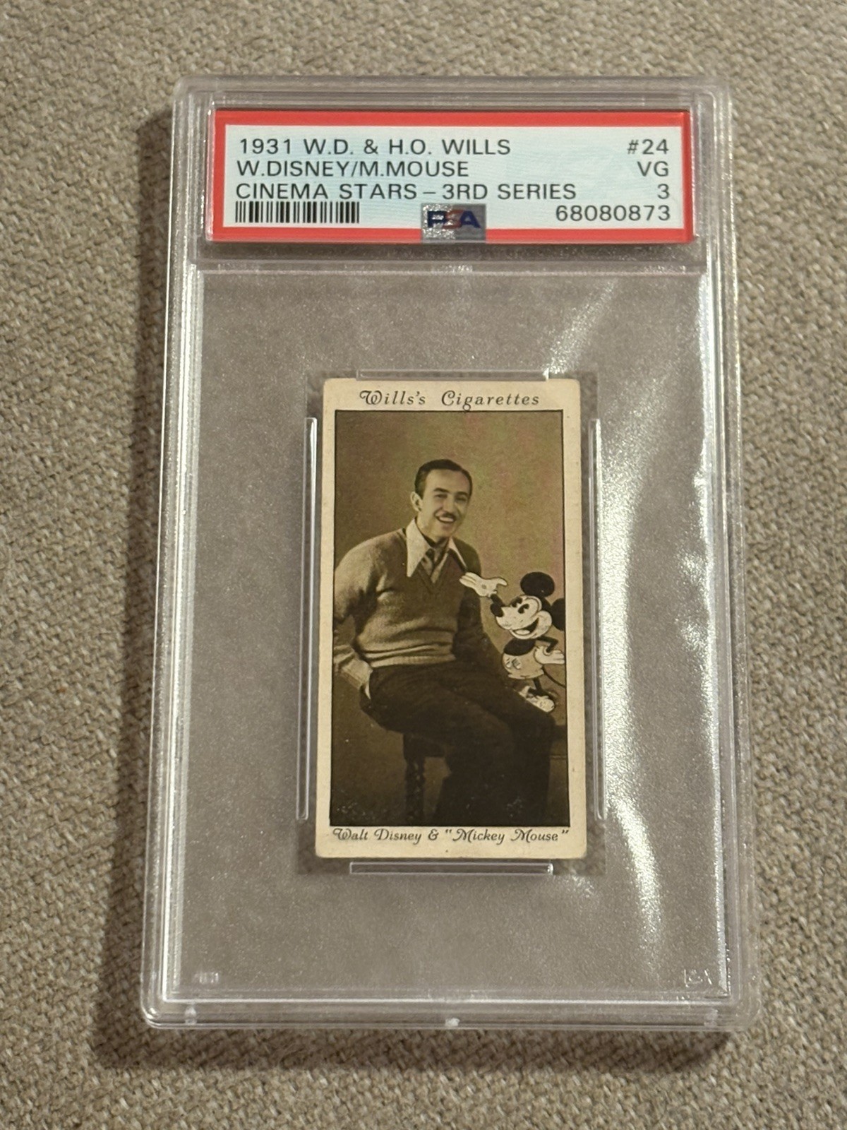 1931 Walt Disney Wills Mickey Mouse Cinema Stars 3rd Series #24 PSA 3