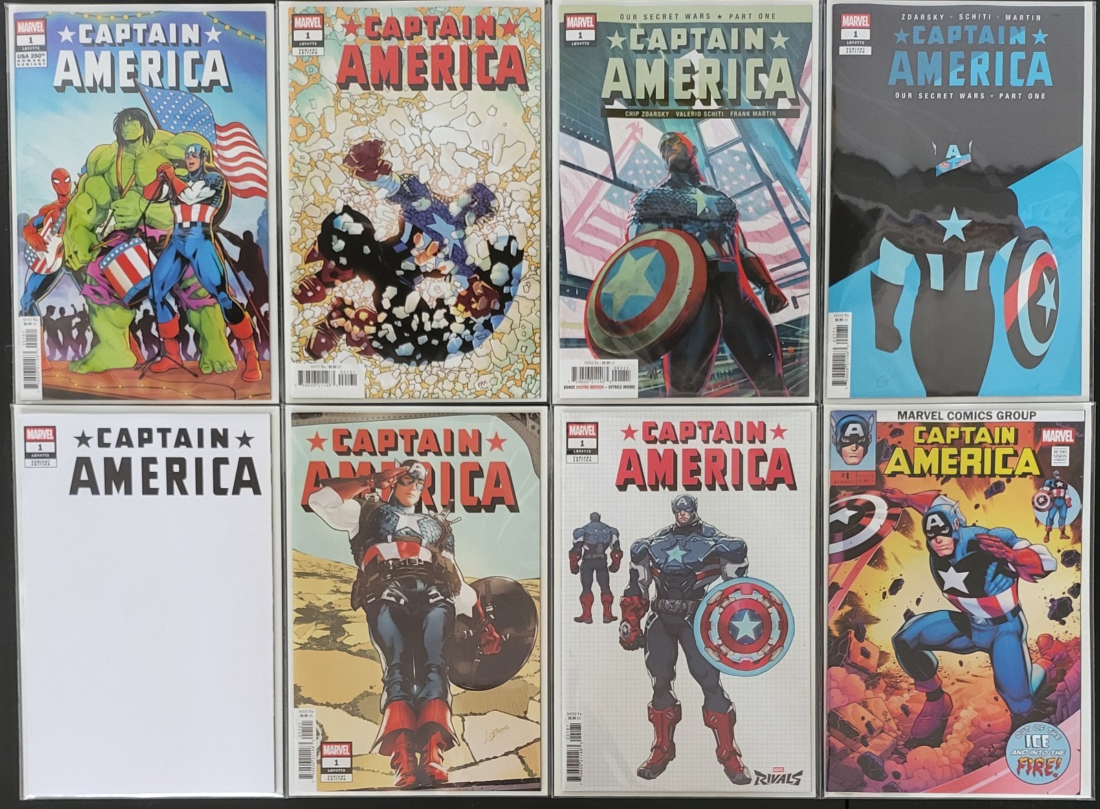 Captain America #1, Lot of 8 Standard Covers, NM/Better, 1st Captain America #1, Lot of 8 Standard Covers, NM/Better, 1st