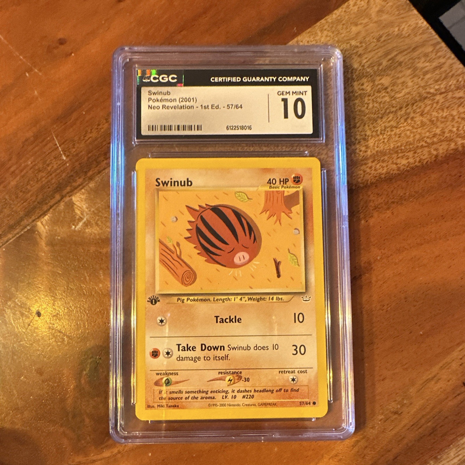2001 POKEMON NEO REVELATION 1ST EDITION SWINUB 57/64 COMMON CGC 10 GEM MINT