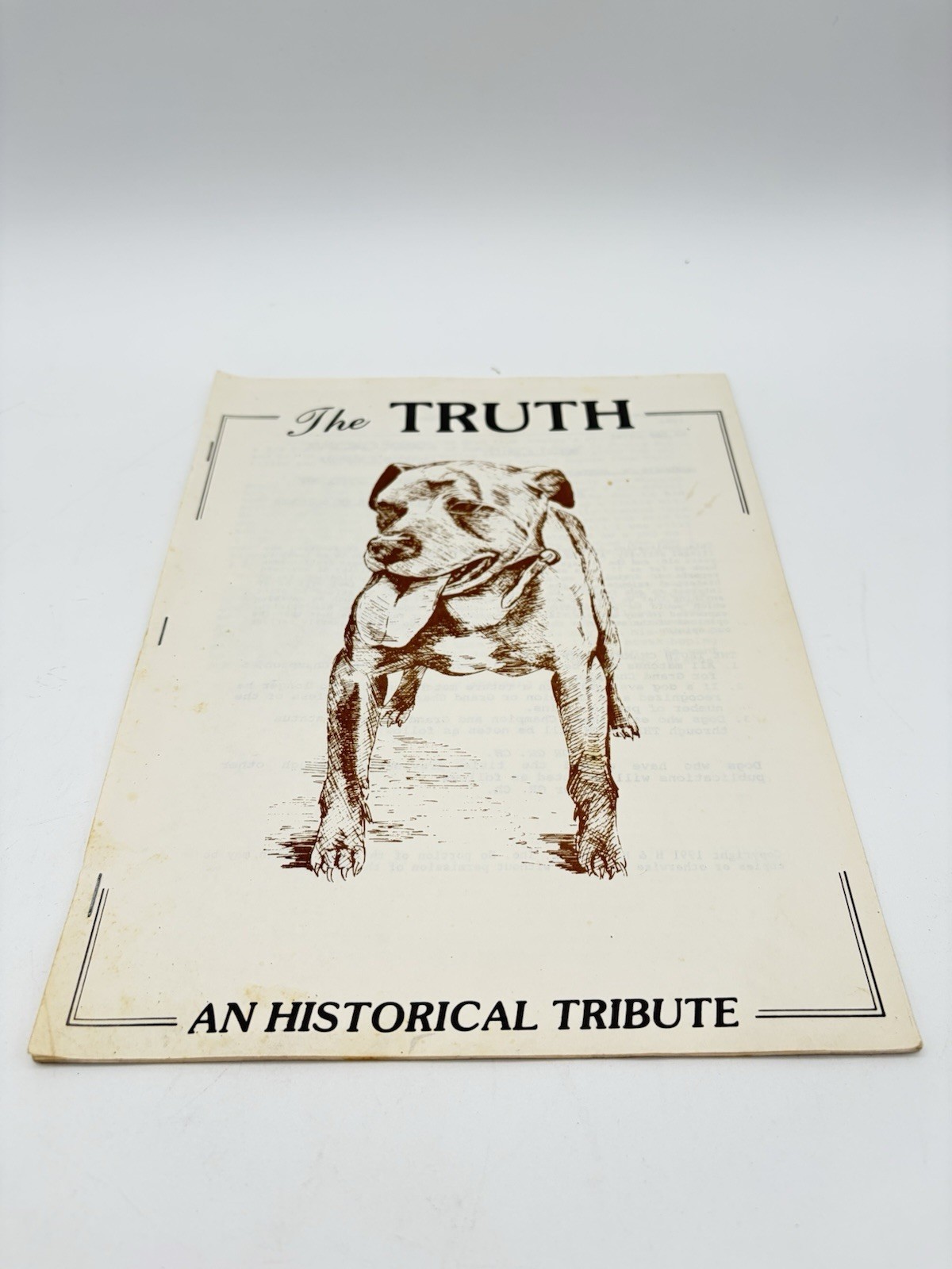 The Truth An Historical Tribute 1991 Pit Bull Terrier Magazine H&H Printing Rare