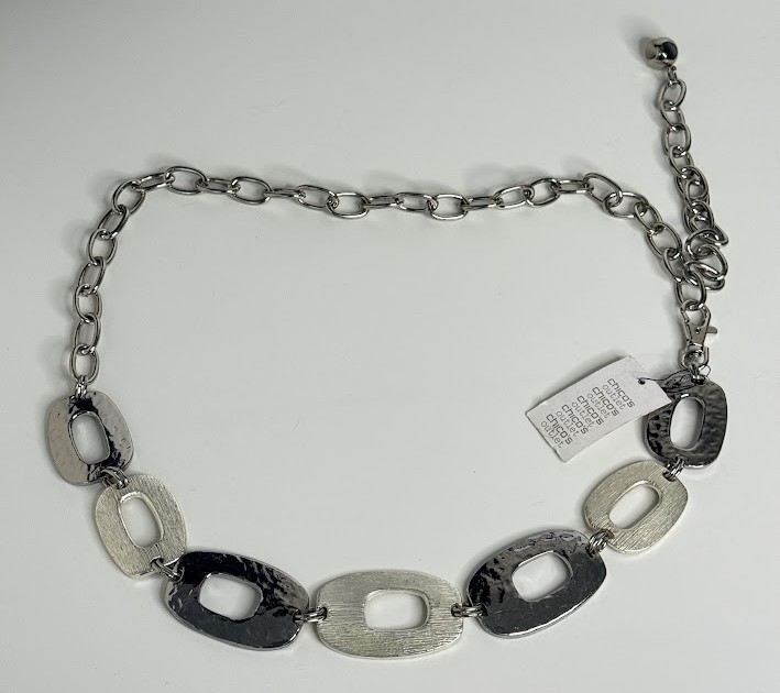 Vintage CHICO Chico\'s Womens Chain Belt Silver Tone medium large M/L 40\
