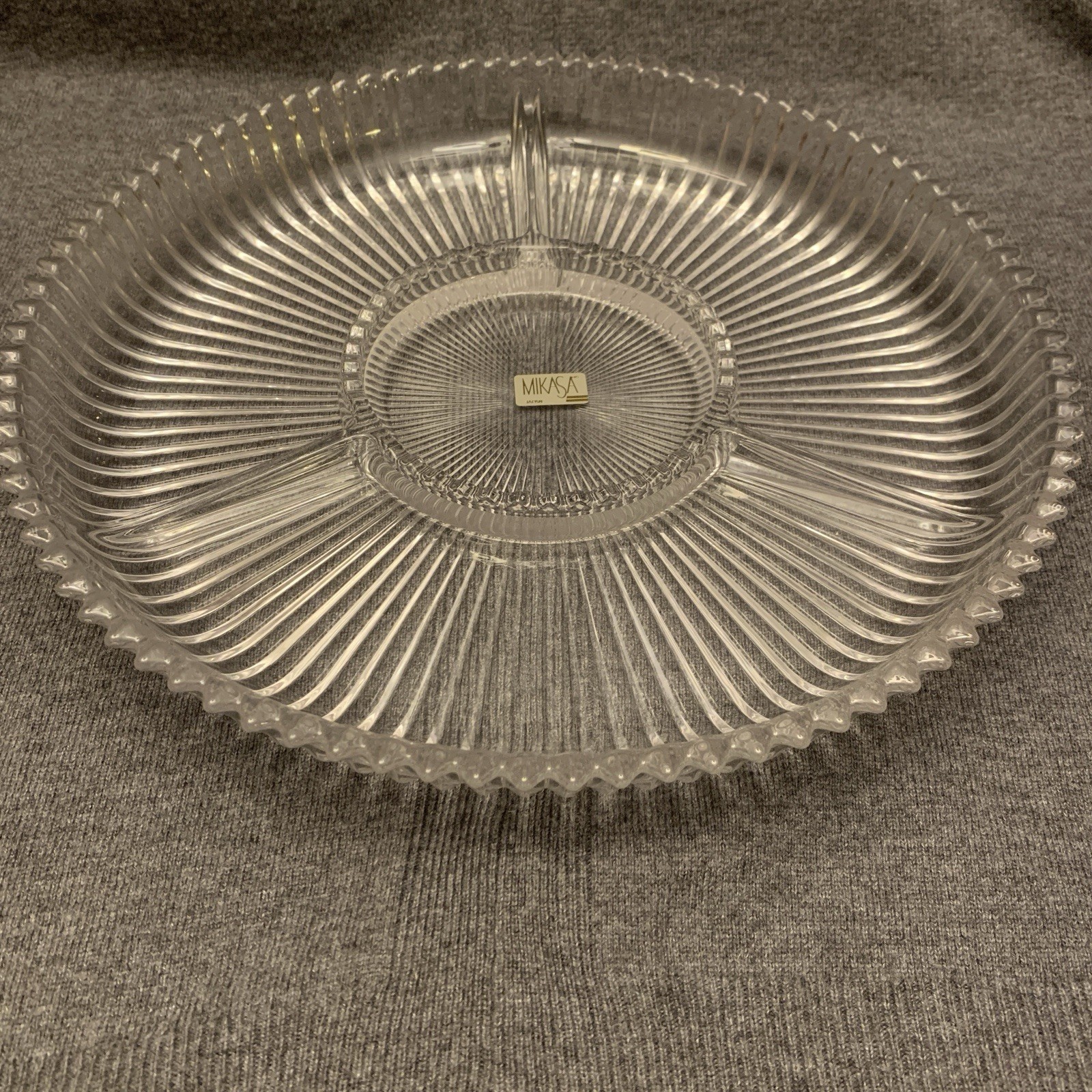 Mikasa 14” Diamond Fire Divided Relish Dish