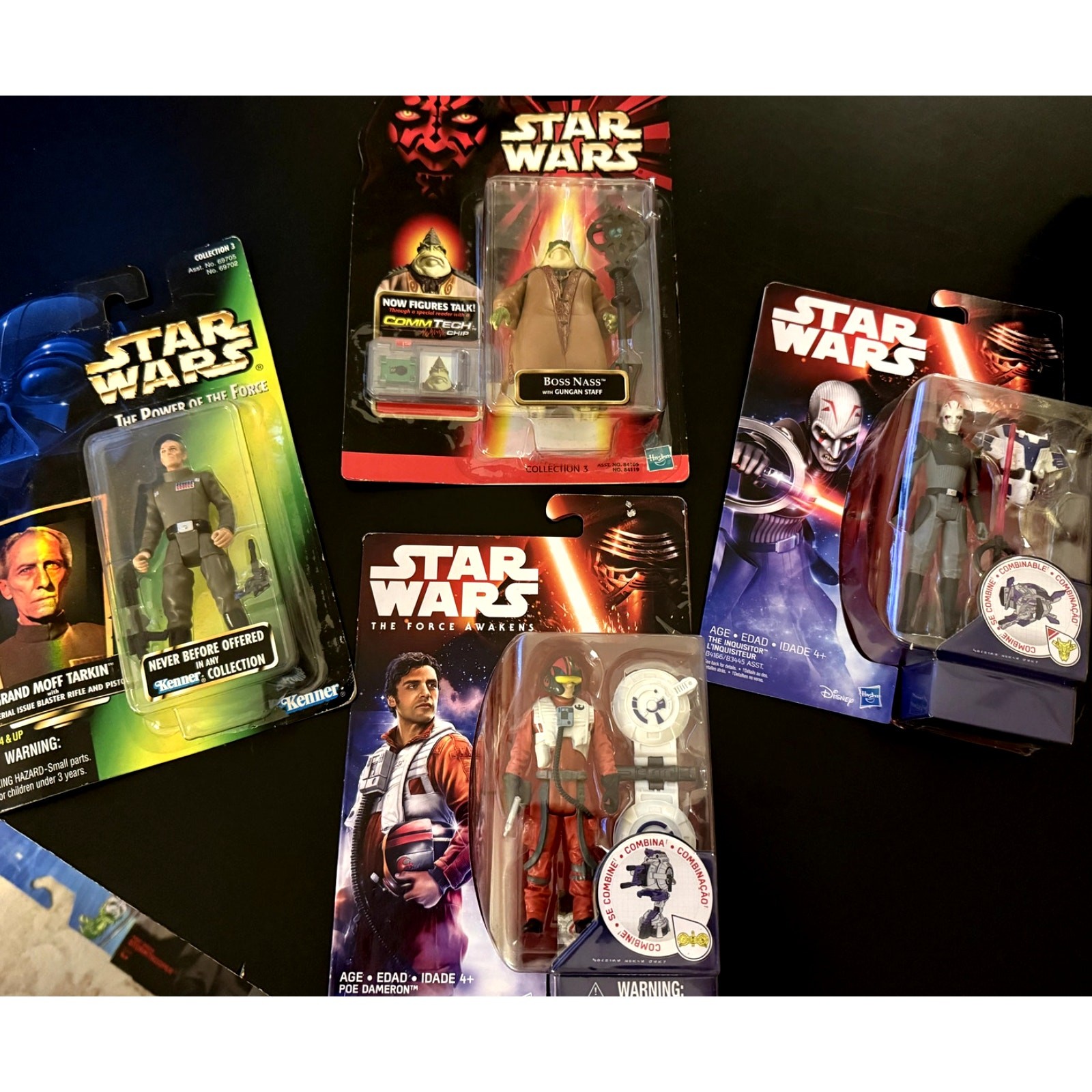 Star Wars Action Figure Lot of 4 Tarkin Poe Dameron Boss Nass Inquisitor NEW