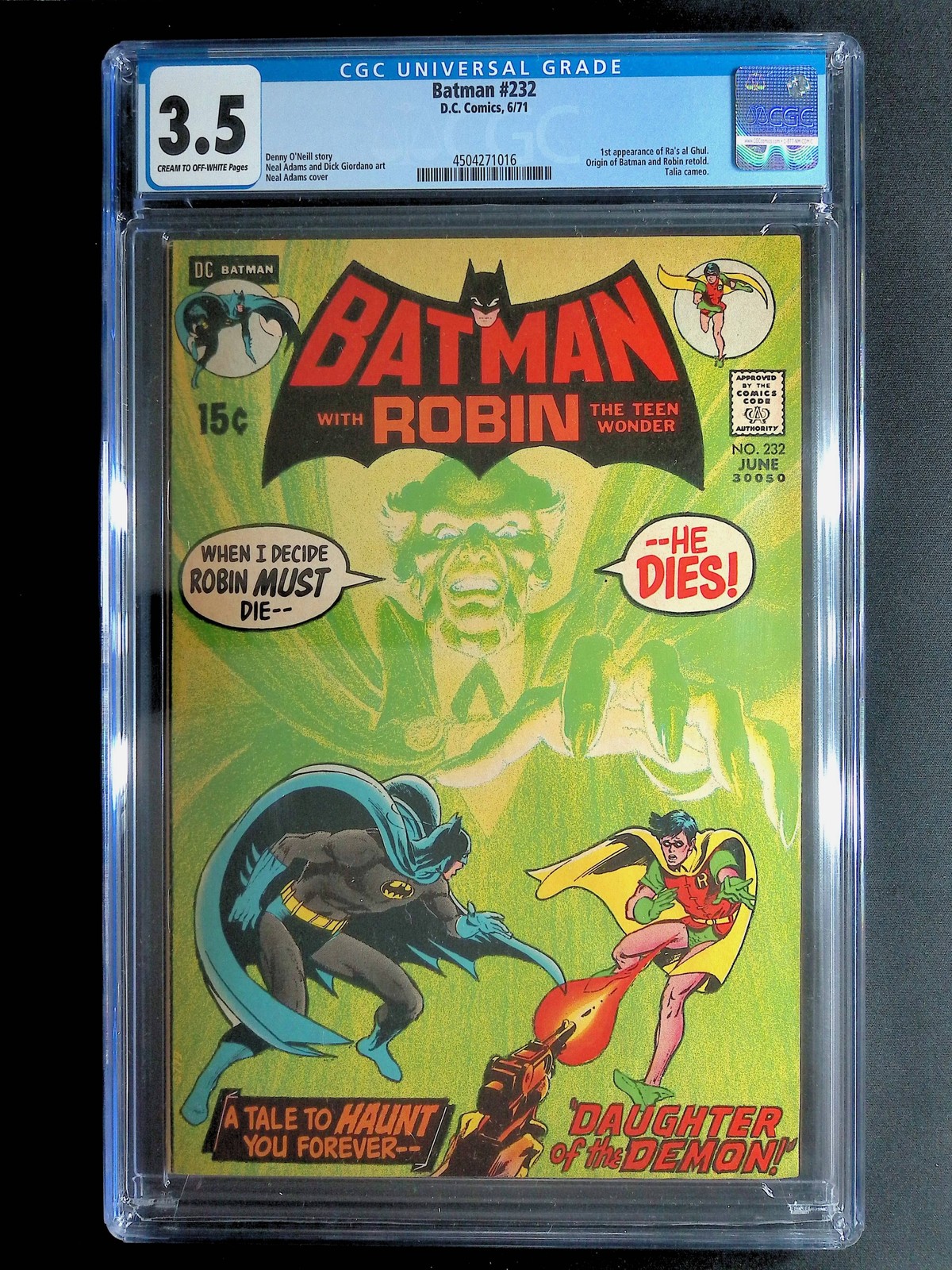 1971 Batman 232 CGC 3.5 1st Ra's al Ghul DC