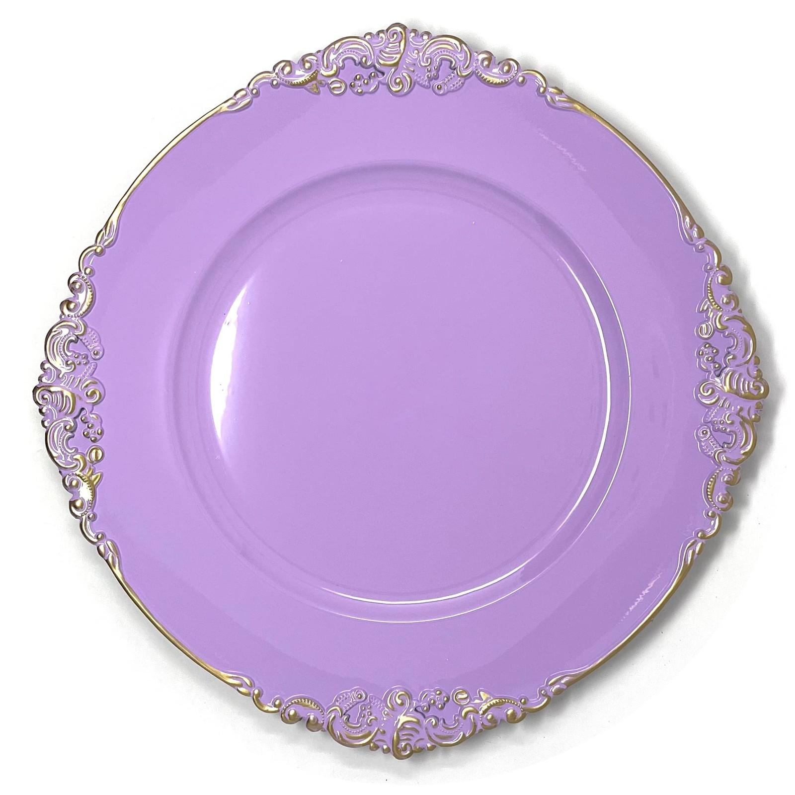 Allgala Round Charger Plates 13in Floral Lavender Set 6