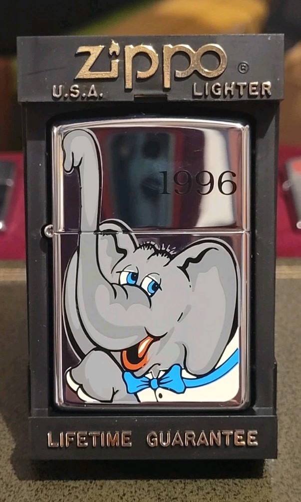 1996 ZIPPO Cartoon Republican Elephant High Polished Chrome Lighter NOS SEALED 1996 ZIPPO Cartoon Republican Elephant High Polished Chrome Lighter NOS SEALED