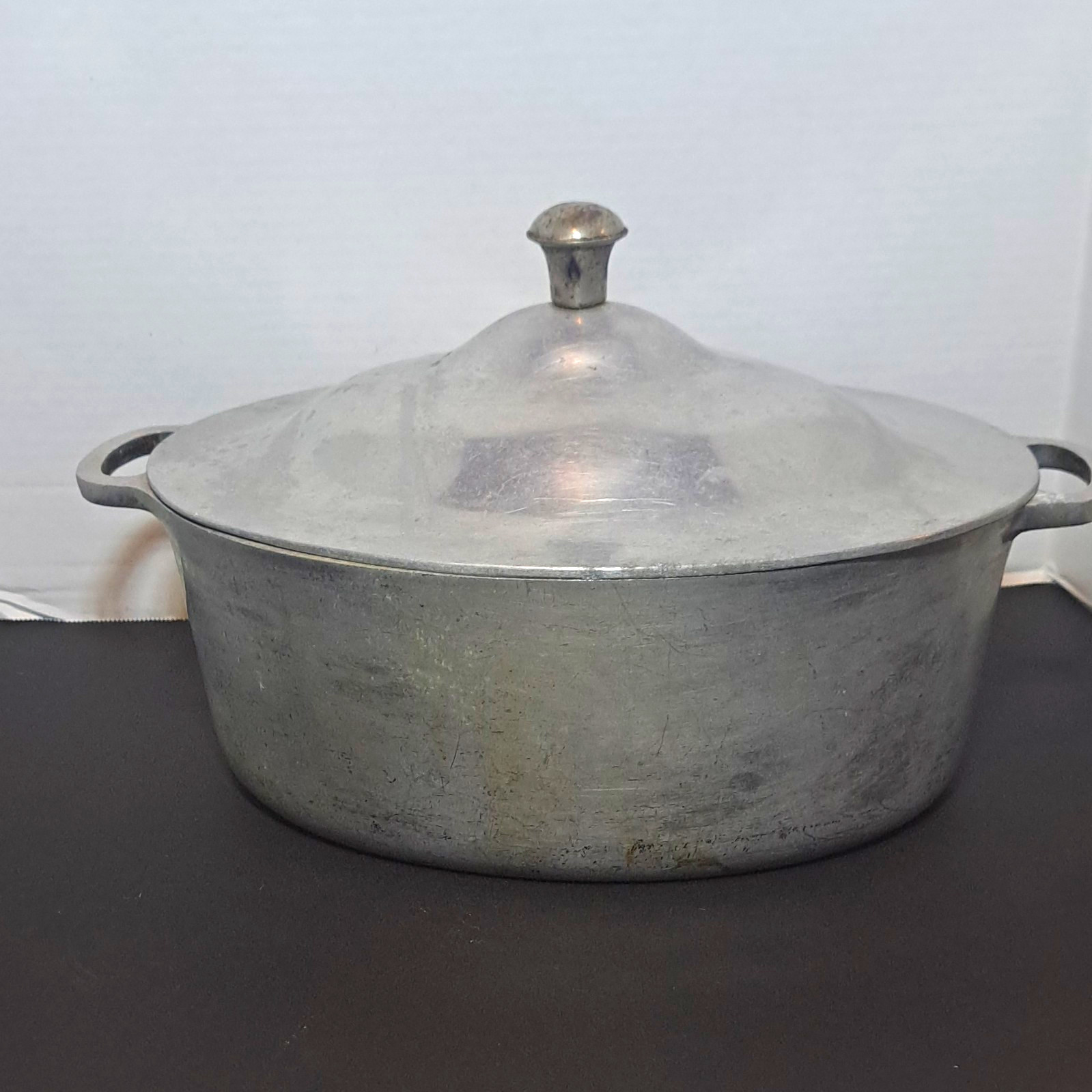 Vintage Majestic Cookeware Cast Aluminum 13 Inch Roaster Pot with Lid USA Made