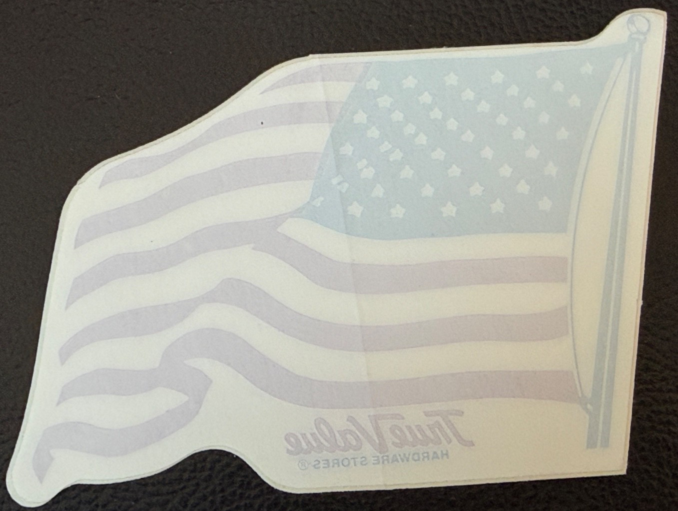 True Value Hardware Stores American Flag - Reverse Decal Inside Window Sticker