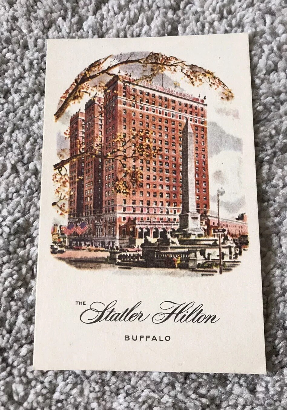 Vtg 1900s Postcard Buffalo New York NY Statler Tower Hilton Hotel Neoclassical