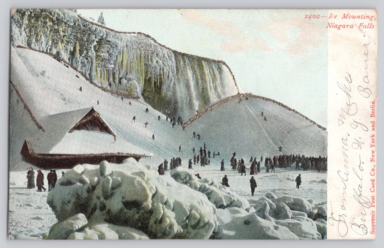 Niagara Falls Ice Mounting Souvenir Postcard c1910 - Souvenir Post Card Co. Niagara Falls Ice Mounting Souvenir Postcard c1910 - Souvenir Post Card Co.