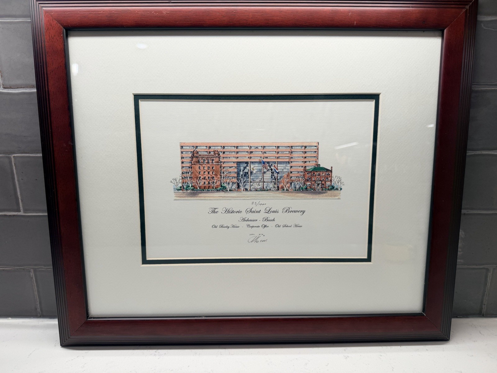 Anheuser-Busch John Pils Signed Numbered Print 2005 Historic St Louis Brewery